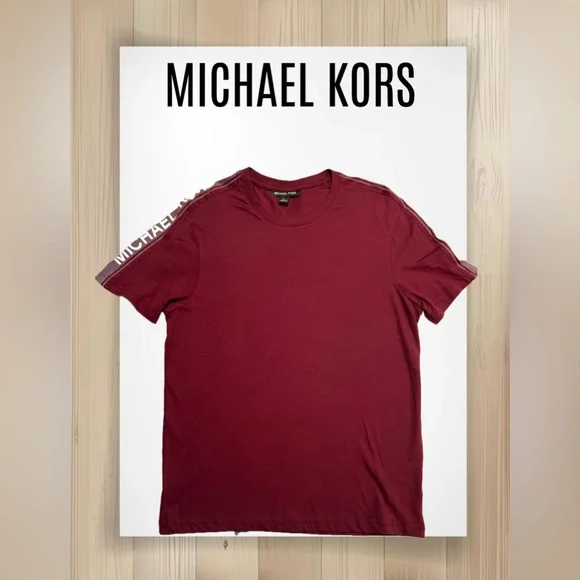 Michael Kors Men's Rich Red Short Sleeve Tee - Picture 1 of 11